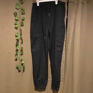 Black drawstring joggers